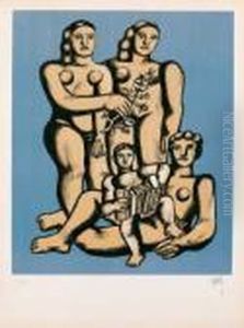 Femmes Et Enfant A L'accordeon by Fernand Leger