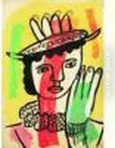 Portrait De Femme Au Chapeau by Fernand Leger