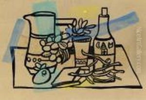 Etude Pour Nature Morte A La Bouteille by Fernand Leger