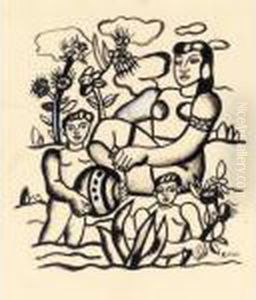 Etude Pour 'le Bonheur' by Fernand Leger