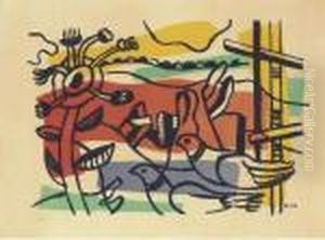 Composition Aux Deux Oiseaux (s. 134) by Fernand Leger