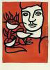 La Femme A La Fleur by Fernand Leger