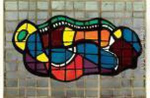 Vitrail En Trois Elements Execute Circa 1960 by Fernand Leger