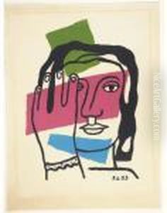 Tete De Femme (saphire 131) by Fernand Leger