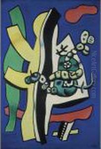 Nature Morte Aux Fruits Sur Fond Bleu by Fernand Leger