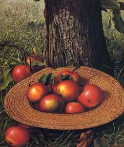 Apples, Hat, and Tree 1898 by Levi Wells Prentice