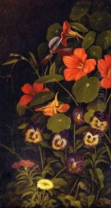 Pansies and Nasturtiums by Levi Wells Prentice