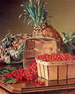 Still Life with Pineapple and Basket of Currants 1892 by Levi Wells Prentice