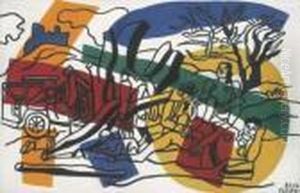 Esquisse Pour 'la Partie De Campagne' by Fernand Leger