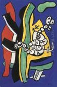 Nature Morte Aux Pommes Sur Fond Bleu by Fernand Leger