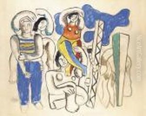 Composition Aux Deux Perroquets by Fernand Leger