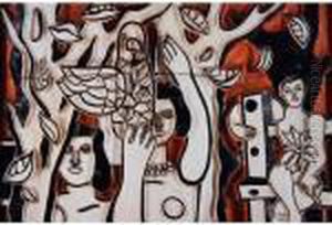 Femmes Au Perroquet by Fernand Leger