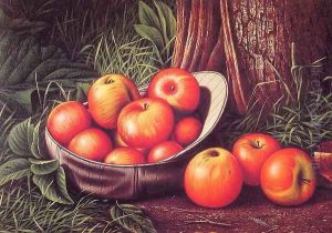 Still Life with Apples in a New York Giants Cap by Levi Wells Prentice