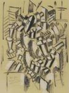 Dessin Pour La Femme En Rouge Et Vert by Fernand Leger