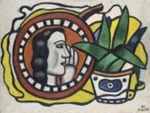 Le Medaillon Et La Plante Verte by Fernand Leger