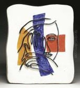Visage Aux Deux Mains by Fernand Leger