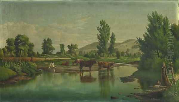 Cows Along the Stream - view 1