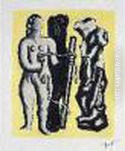 Femme Au Fond Jaune by Fernand Leger