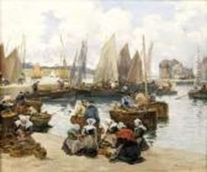 Voiliers Au Port, Concarneau by Fernand Marie Eugene Legout-Gerard