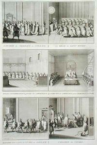 Electing the Pope, from the Encyclopedia by Denis Diderot 1713-84, published c.1770 by Bernard Picart
