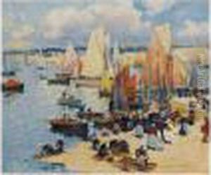 Retour De Peche En Bretagne by Fernand Marie Eugene Legout-Gerard