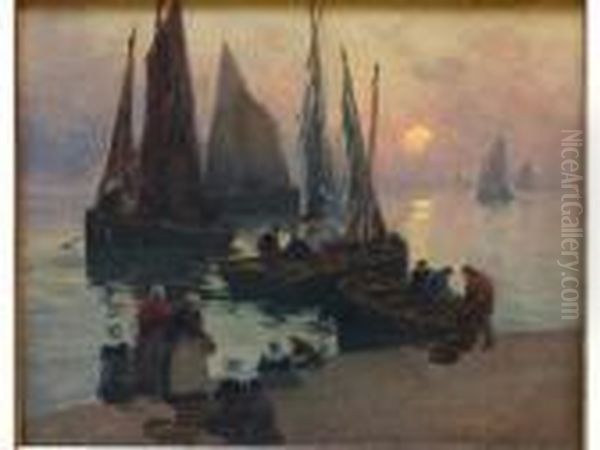 Retour De Peche Au Soleilcouchant - view 1