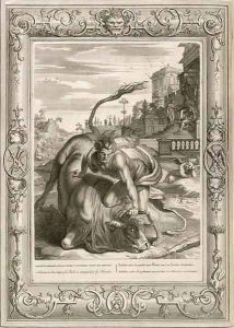 Achelous in the Shape of a Bull is Vanquished by Hercules, 1731 by Bernard Picart