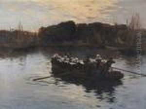 Le Passage Du Bac En Bretagne by Fernand Marie Eugene Legout-Gerard