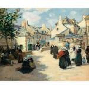Le Port De Concarneau; Jour De
Marche A Audierne (bretagne) [ ; "the Concarneau Harbor "and "market Day
At Audierne" ; A Pair ; Oil On Canvas ; The First Signed Lower Left F
Legout-gerard, The Second Signed And Inscribed Lower Left F
Legout-gerard by Fernand Marie Eugene Legout-Gerard