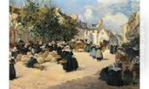 Bretonnes Au Marche by Fernand Marie Eugene Legout-Gerard