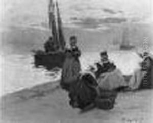 Bretonnes Sur Un Quai by Fernand Marie Eugene Legout-Gerard