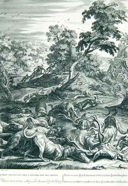 Acteon turnd into a Stag, and devourd by his dogs, 1731 - view 1