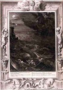 Leander Swims Over the Hellespont to Meet his Mistress Hero, 1730 by Bernard Picart