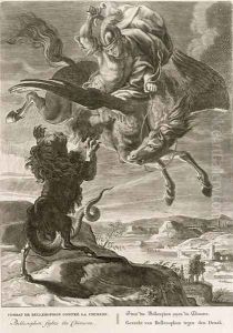 Bellerophon Fights the Chimaera, 1731 by Bernard Picart