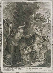 Orpheus, Leading Eurydice Out of Hell, Looks Back Upon her and Loses her Forever, 1731 by Bernard Picart