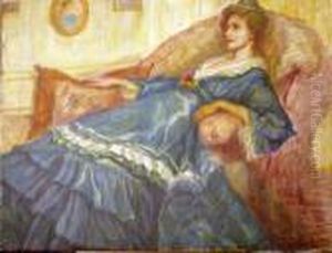 Etude De Femme A La Robe Bleue by Raphael-Leon Leguilloux