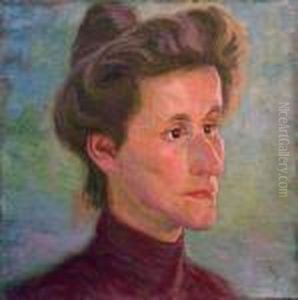 Portrait De Femme Au Chignon by Raphael-Leon Leguilloux