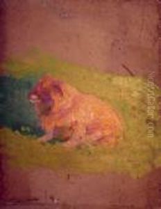 Etude De Chien Dans Les Pres by Raphael-Leon Leguilloux