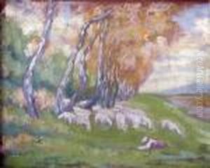 Le Troupeau De Moutons by Raphael-Leon Leguilloux