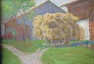 La Charrette De Foin by Raphael-Leon Leguilloux