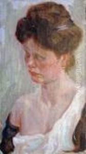 Portrait De Femme A La Boucle D'oreille by Raphael-Leon Leguilloux