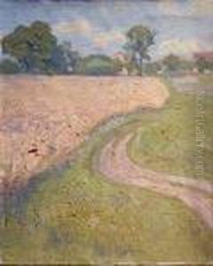 Le Chemin Dans Les Champs / Paysage Au Soleil Couchant by Raphael-Leon Leguilloux