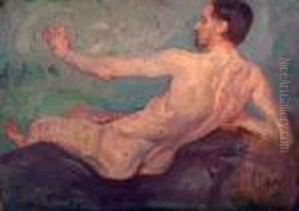 Academie D'homme Couche / Etude De Nu De Femme - view 1