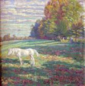 Cheval Dans Un Paysage by Raphael-Leon Leguilloux