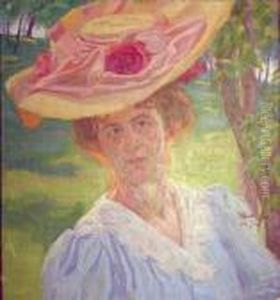 Portrait De Femme Au Chapeau Rose Portrait De Femme Au Chapeau Rose