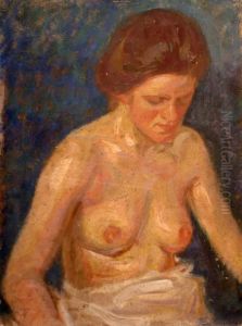 Nu De Femme Au Fond Bleu