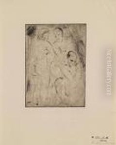 Drei Frauen, Zwei Stehend, Eine Kniend by Wilhelm Lehmbruck