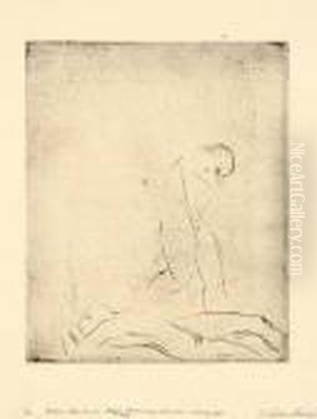 "liegender Mann, Stehende Frau, Skizze" - view 1
