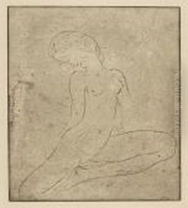 Sitzendesmadchen, Kopf Geneigt by Wilhelm Lehmbruck