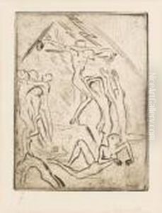 Crucifixion (kreuzigung) (petermann 34) by Wilhelm Lehmbruck